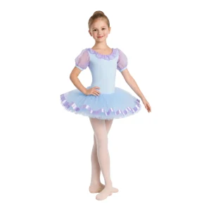 Tutù danza classica con dettagli in raso e maniche a sbuffo TU2603S – vista frontale
