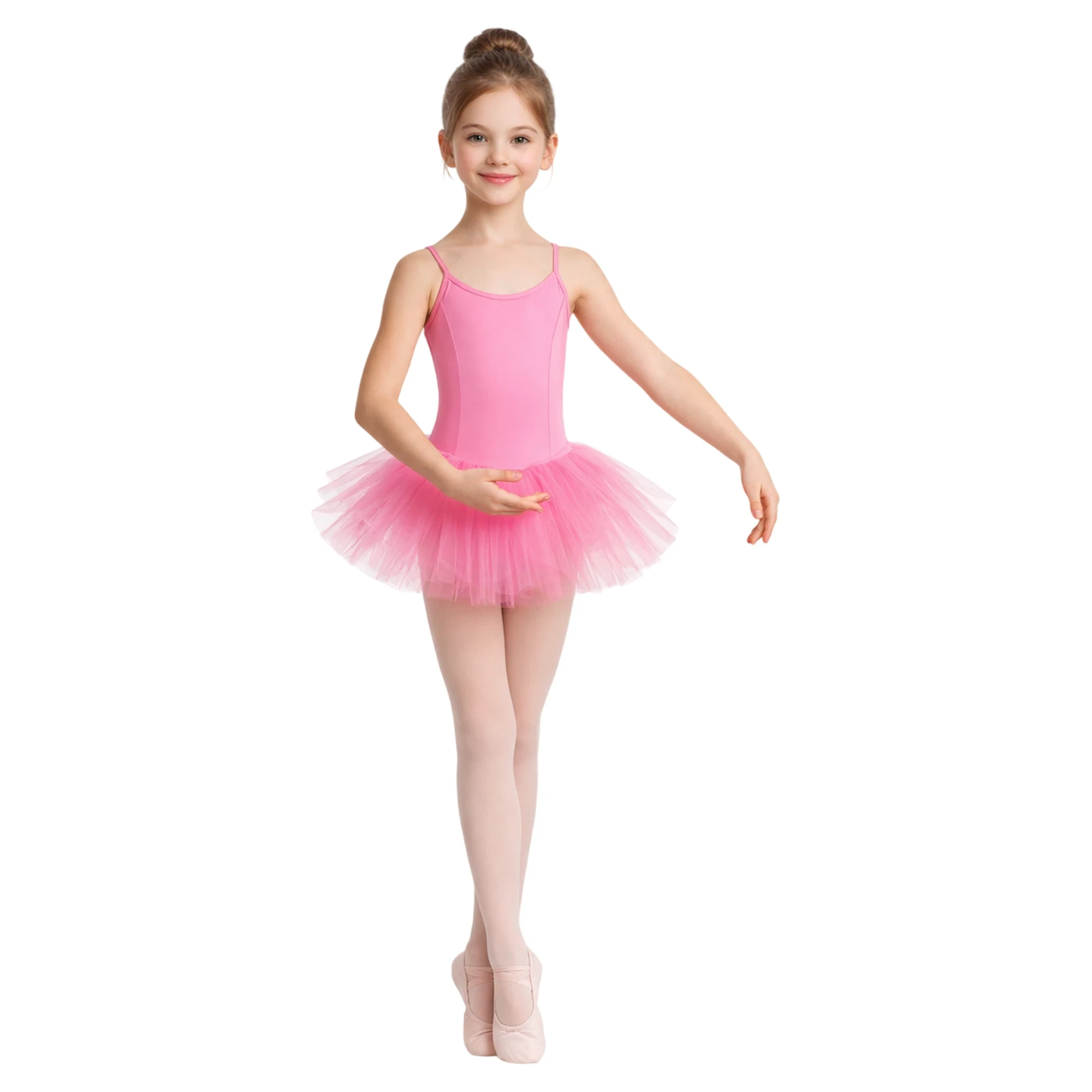 Tutù con Bretelle e Sei Veli Morbidi | TU2615M – Rosa Hollywood-Lycra
