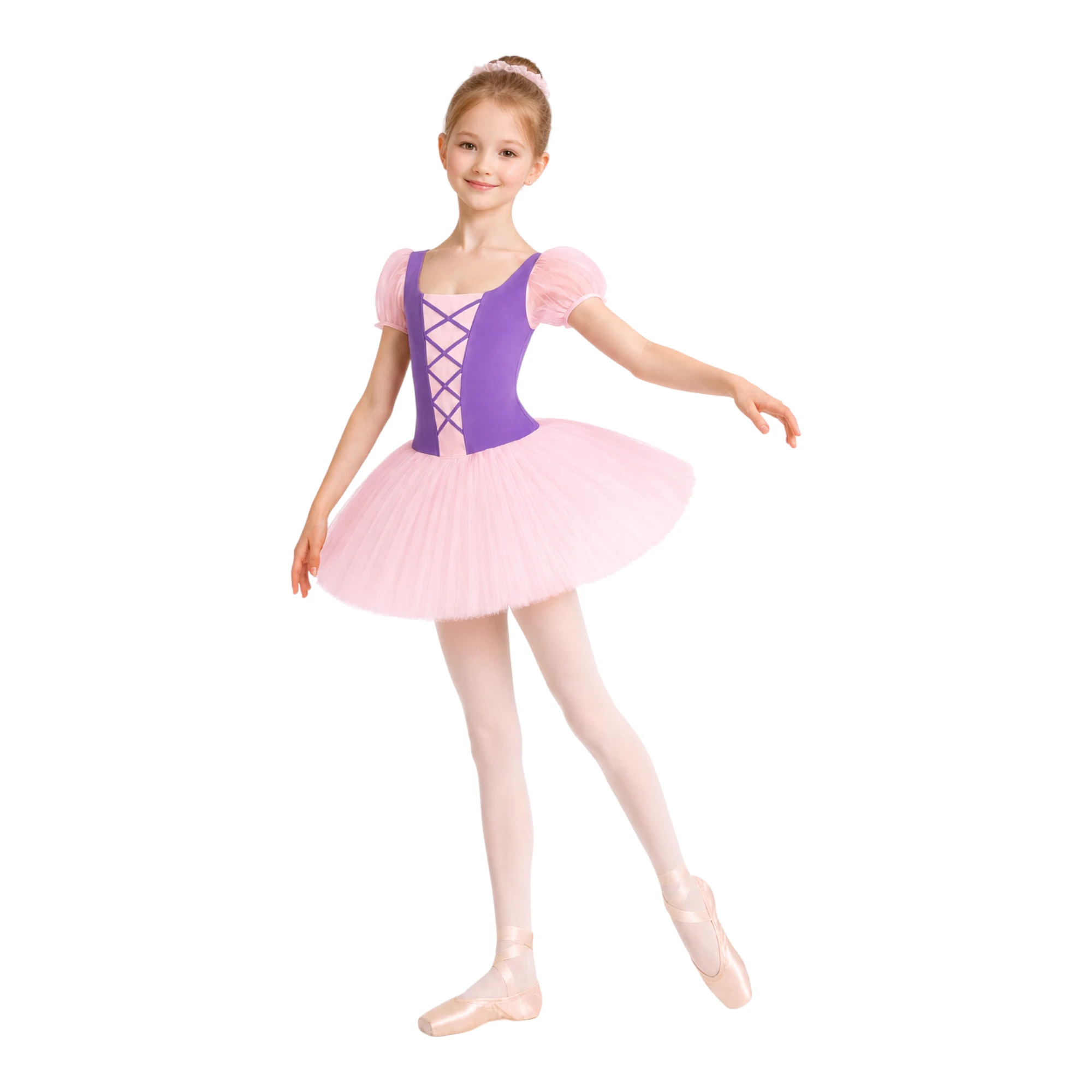 Tutù Corto con Corpino Allacciato TUM016 – Wisteria.Rosa Confetto-Lycra