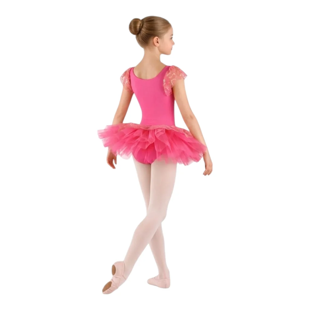 Tutù danza classica con body e sei veli di tulle rigido – TU6PN – vista posteriore