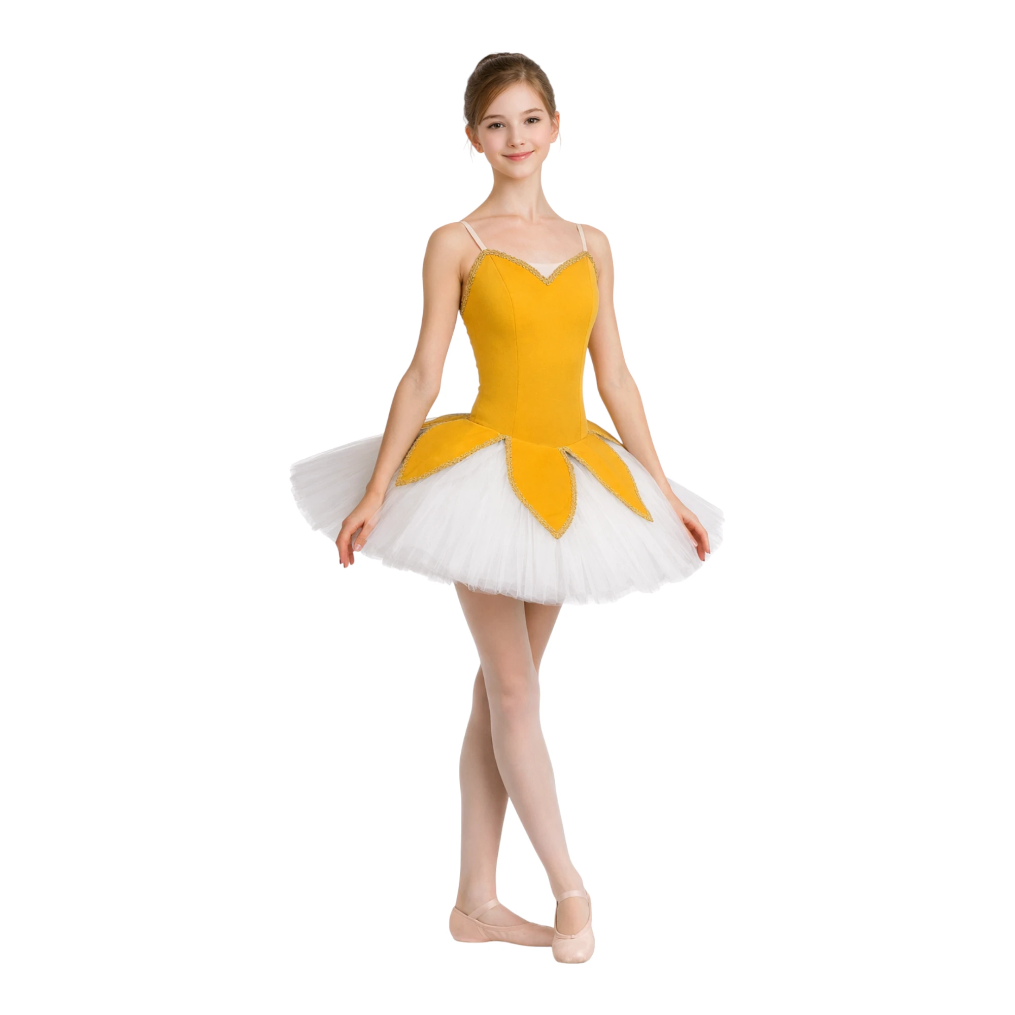 Tutù danza classica con corpetto decorato e gonna strutturata – TU4038 – vista frontale