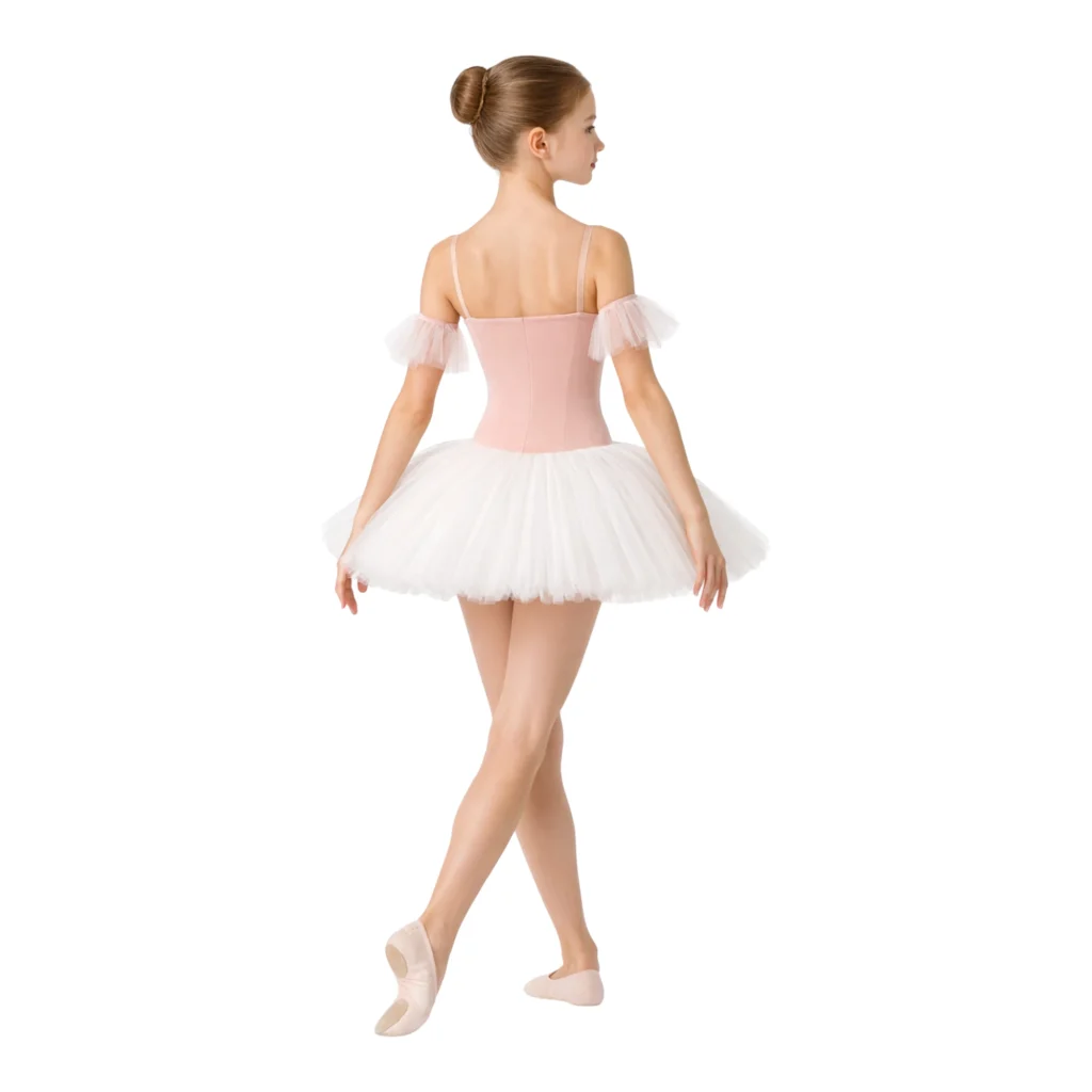 Tutù di danza classica con corpetto ricamato e gonna a sei veli – TU4040 – vista posteriore