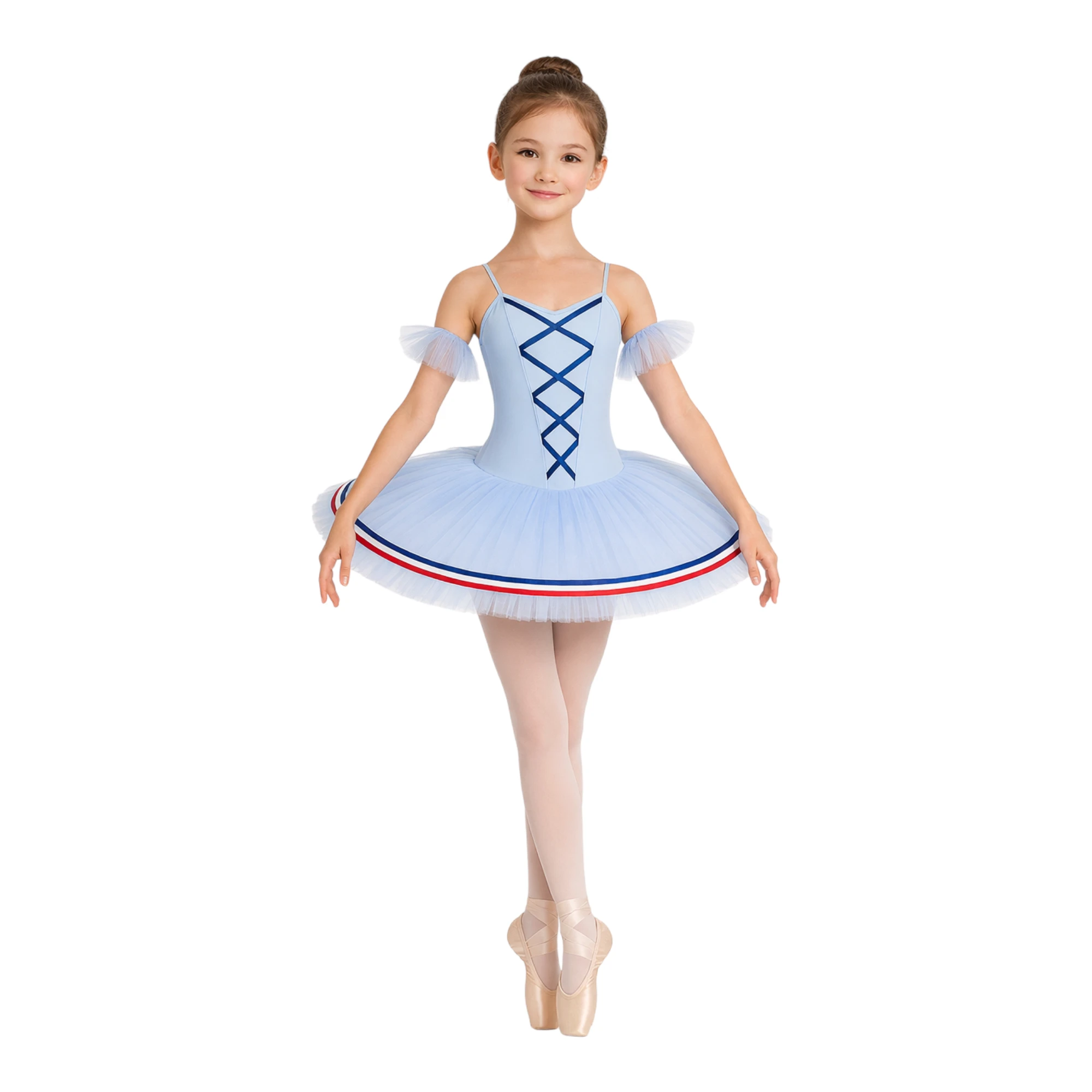 Tutù di danza classica con volant in chiffon e doppia bordatura – TU4044 – vista frontale
