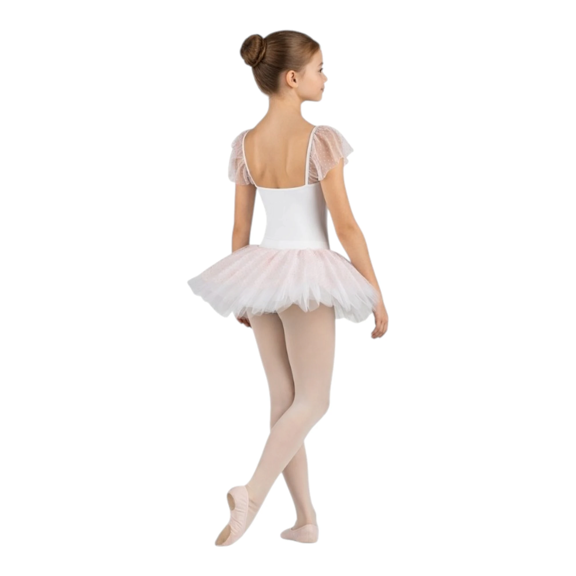Tutù di danza con copritulle glitterato e aletta decorativa – TU6G – vista posteriore