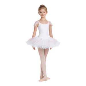 Tutù di danza con copritulle glitterato e aletta decorativa – TU6G – vista frontale