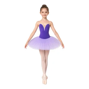 Tutù di danza con scollo a cuore e inserto a V – REF079 – vista frontale