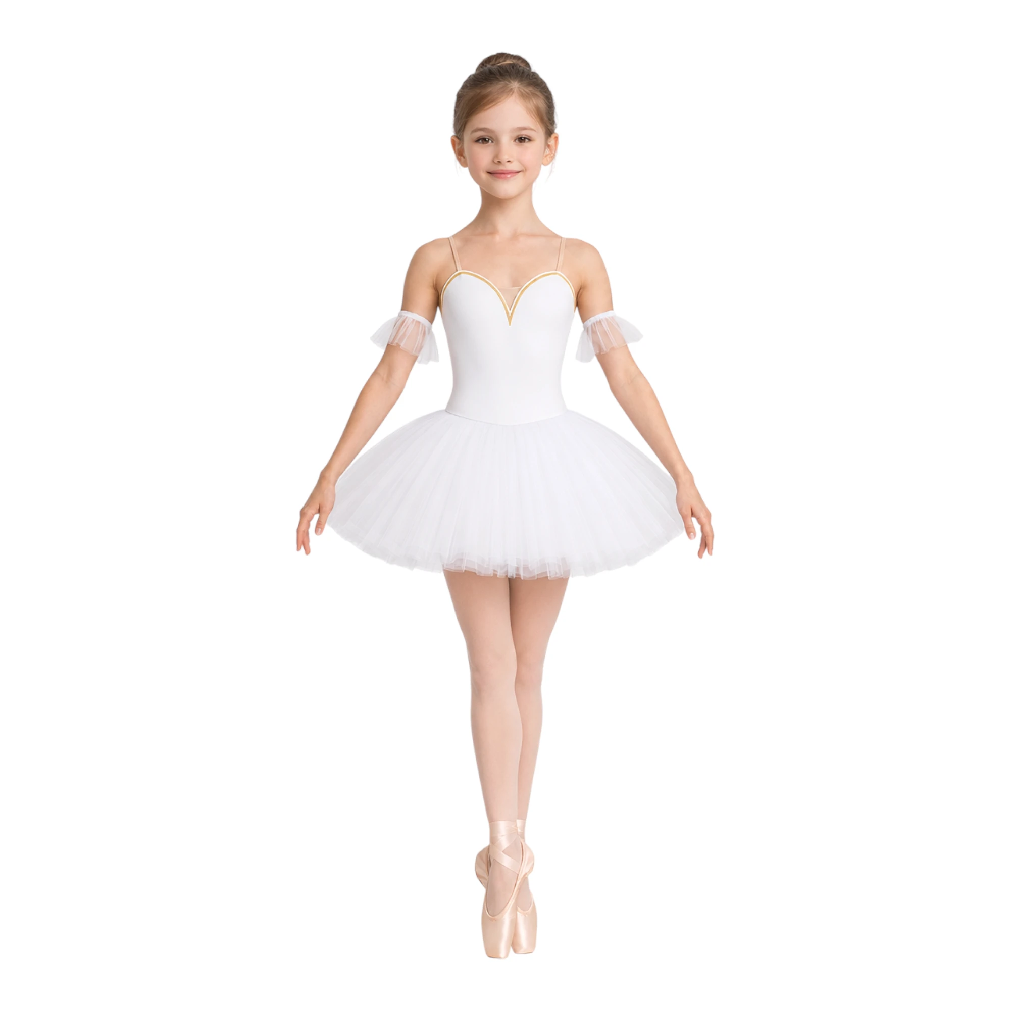 Tutù di danza con volant in chiffon e gonna a sette veli – TU4043 – vista frontale
