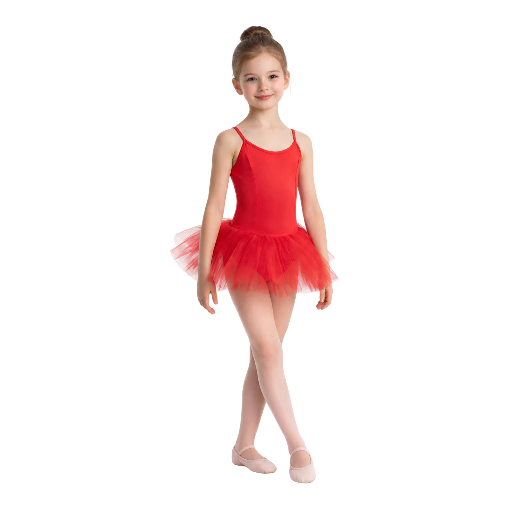 Tutù per danza con bretelle e sei veli di tulle morbido – TU2615M – vista frontale
