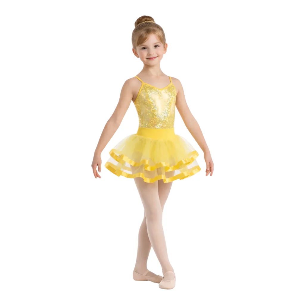 Tutù per danza con corpetto a cuore e gonna corta in tulle – TU4000 – vista frontale