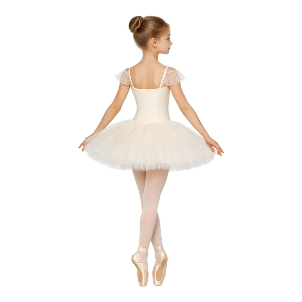 Tutù per danza con corpetto allacciato e spalline in chiffon – TU4047 – vista posteriore