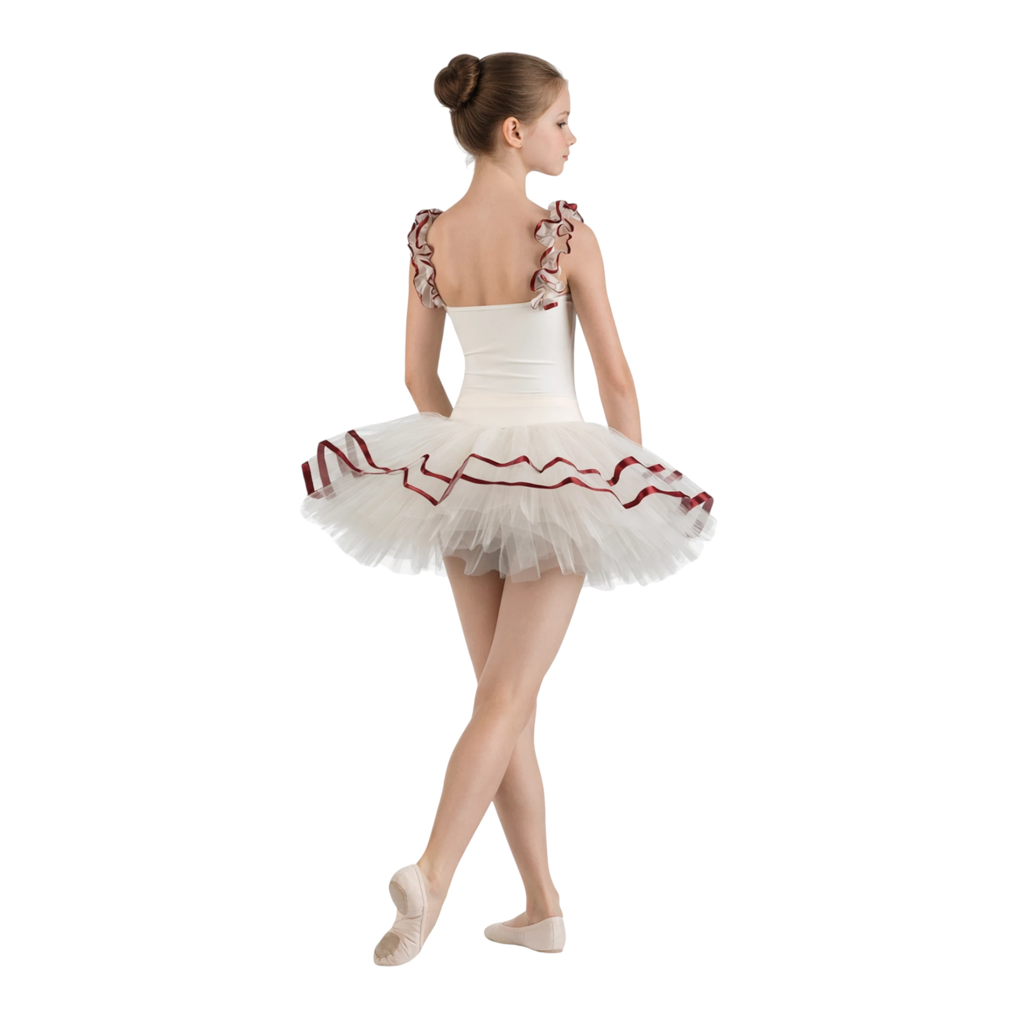 Tutù per danza con rouche e nastri in raso – TU2605S – vista posteriore