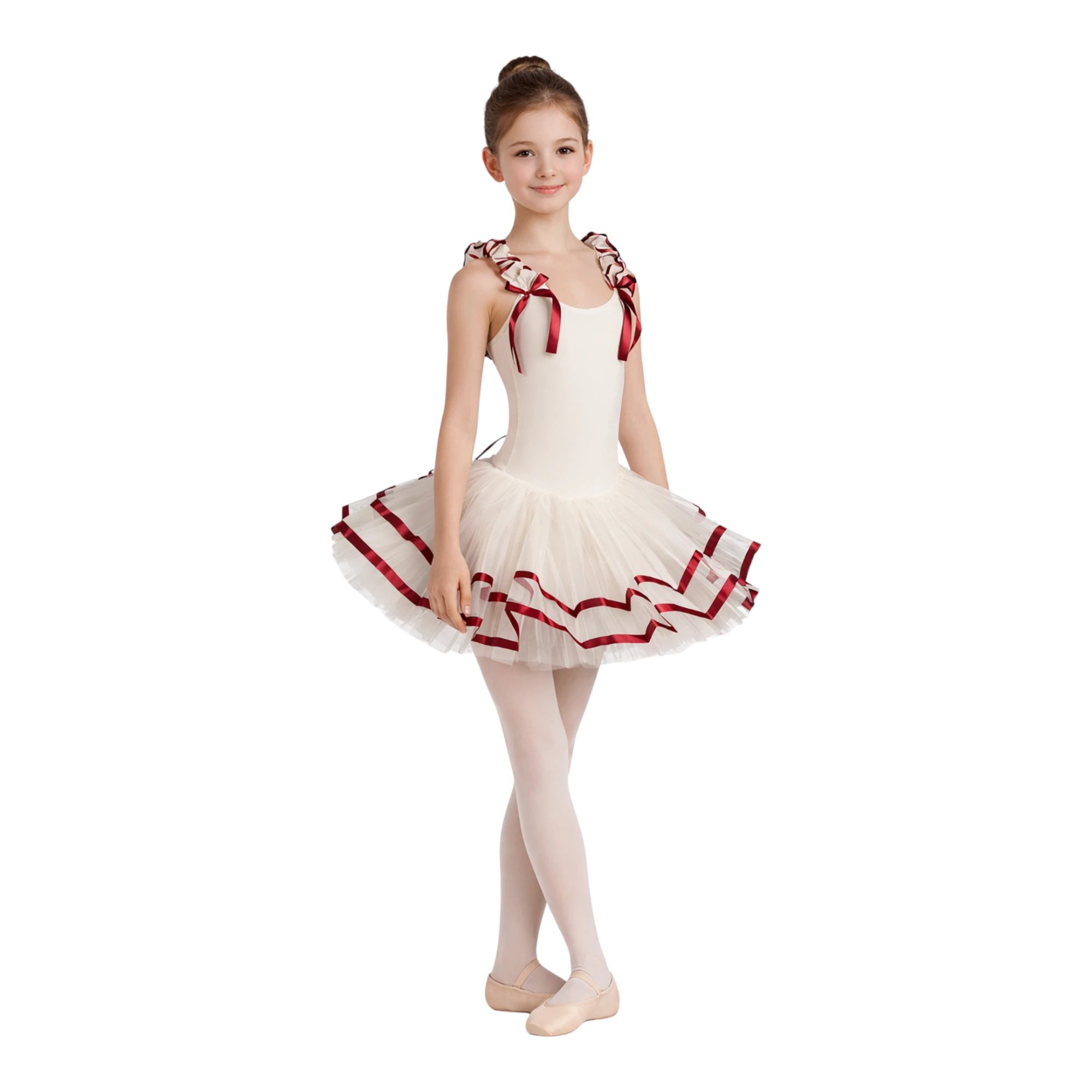 Tutù per danza con rouche e nastri in raso – TU2605S – vista frontale