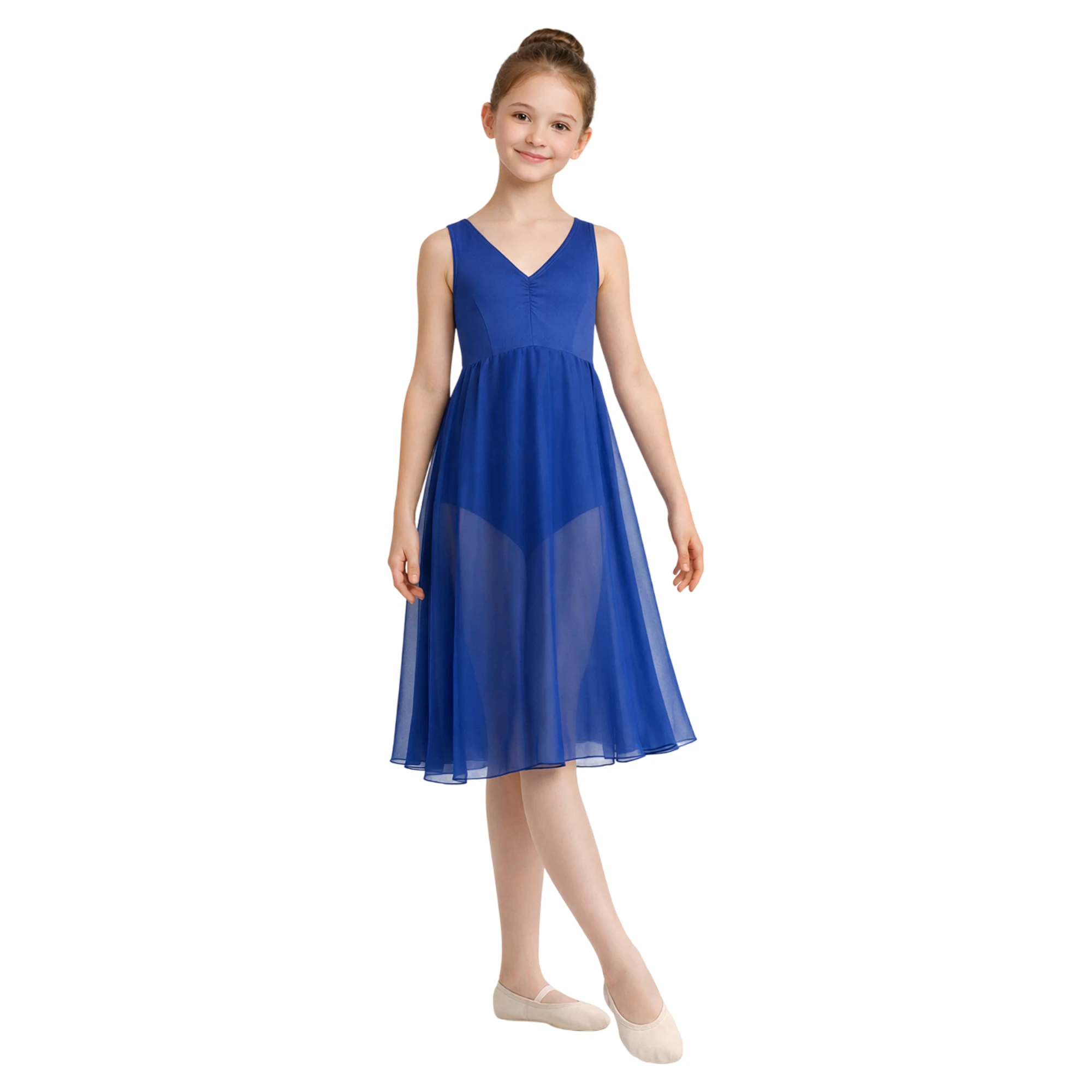 Abito da Danza in Stile Impero con Scollo a V | GTX227 GTX227 – Oltremare-Lycra