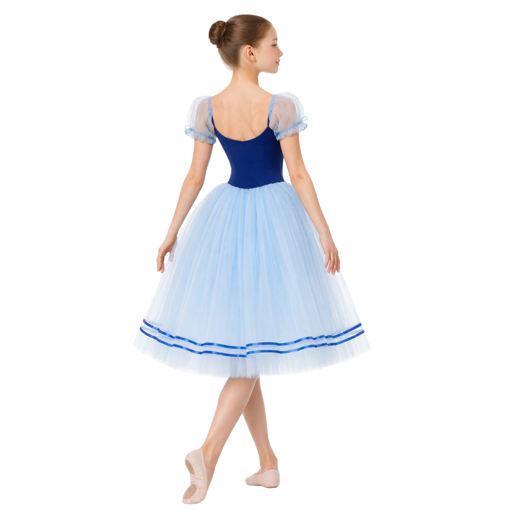 Costume da balletto con grembiule e maniche a sbuffo – vista posteriore