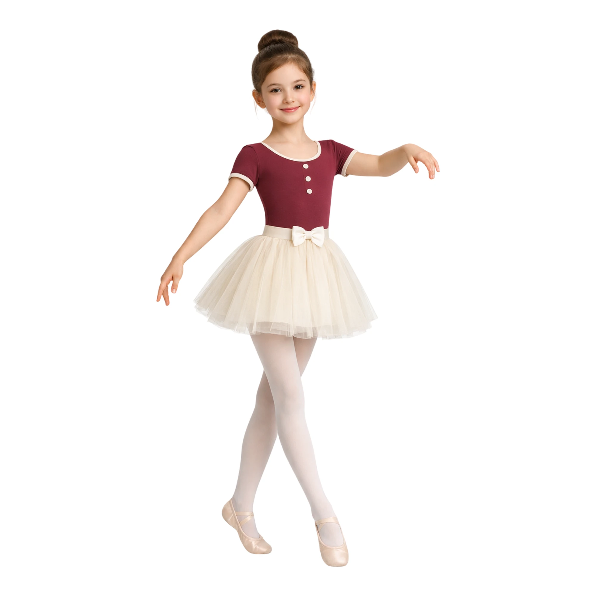 Costume Bambola Meccanica con Bottoni | TU4013 – Bordeaux.Avorio-Lycra