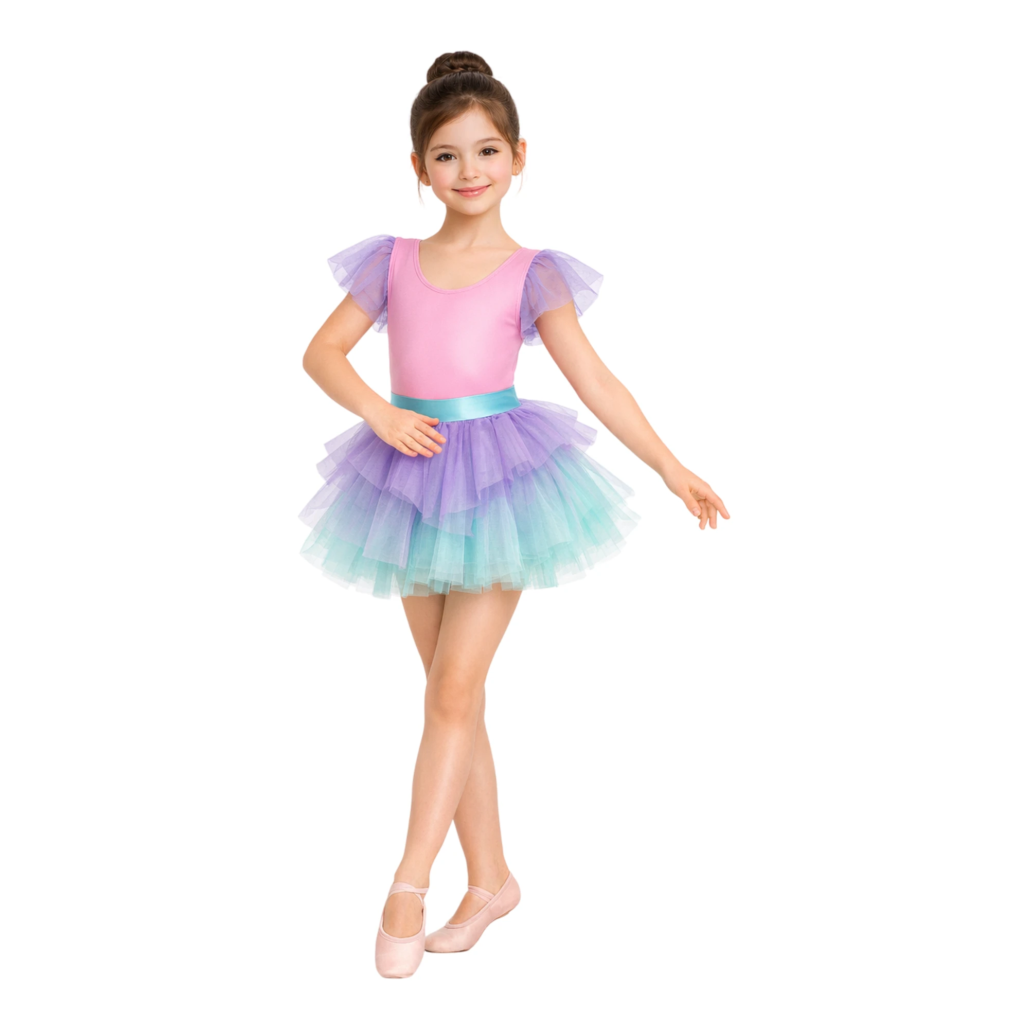 Tutù Farfalla con Corpino a Righe | TU4020 – Rosa.Lilla.Mentos-Lycra