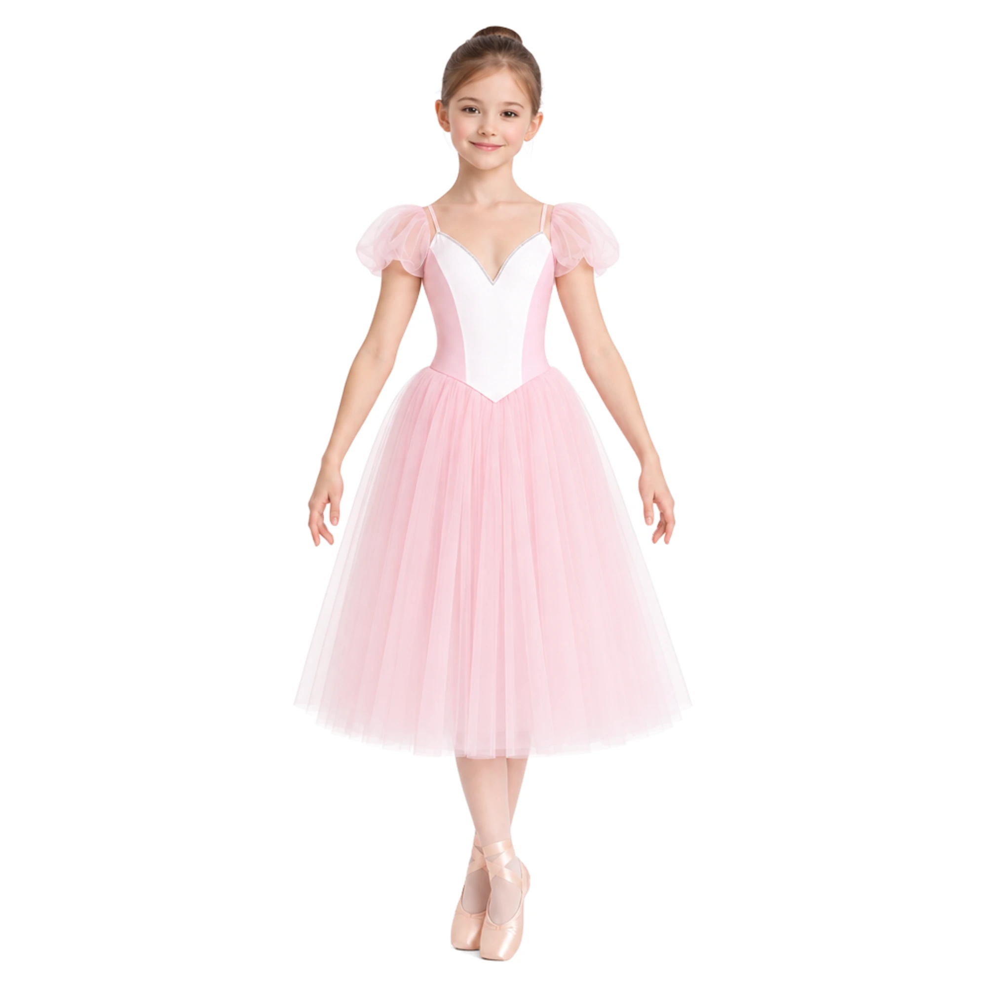 Tutù Degas ATD134 Rosa Confetto con pannello centrale Bianco – vista frontale