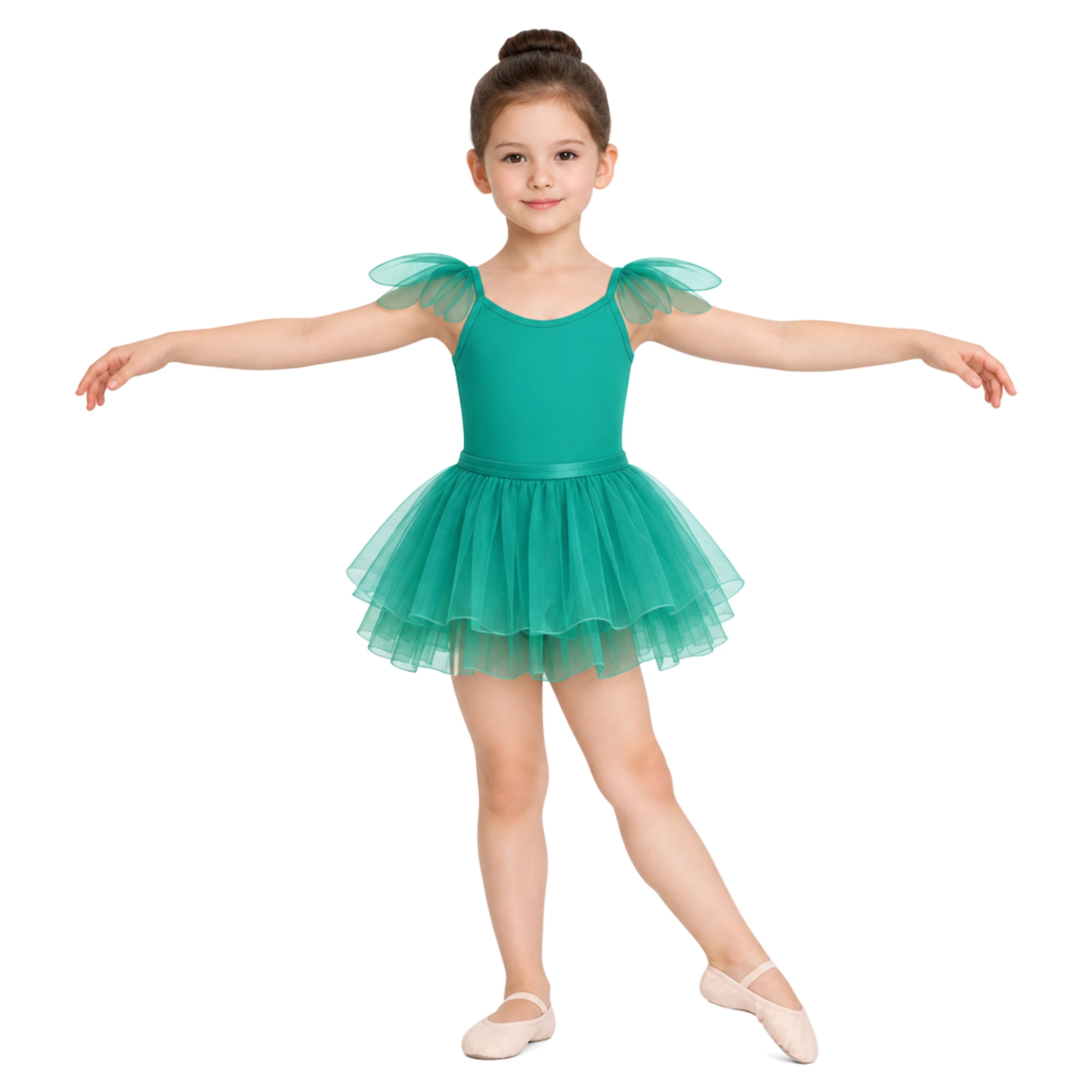 Tutù da danza Libellula TU4023 in Verde Viridian-Lycra, vista frontale